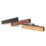 Max Mens Simple Wood Tie Clip Copper Fashion Necktie Clasp Tie Bar Walnut