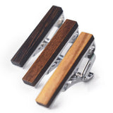 Max Mens Simple Wood Tie Clip Copper Fashion Necktie Clasp Tie Bar Walnut
