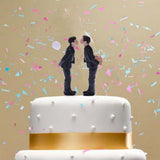 Max Western Wedding Cake Topper with Kissing Gay Couples Figurines Cake Decor