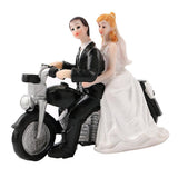 Max Wedding Bride Groom Couple Motorcycle Resin Figurine Cake Topper Decoration