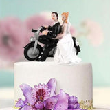 Max Wedding Bride Groom Couple Motorcycle Resin Figurine Cake Topper Decoration