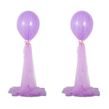 Max 2 Sets Balloon Tulle Stand Party Decorations for Wedding Festivals Purple