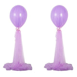 Max 2 Sets Balloon Tulle Stand Party Decorations for Wedding Festivals Purple