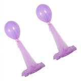 Max 2 Sets Balloon Tulle Stand Party Decorations for Wedding Festivals Purple