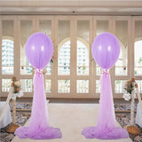 Max 2 Sets Balloon Tulle Stand Party Decorations for Wedding Festivals Purple
