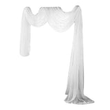 Max Sheer Window Scarf Valance Sheer Fabric Scarves for Wedding Party White