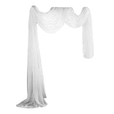 Max Sheer Window Scarf Valance Sheer Fabric Scarves for Wedding Party White