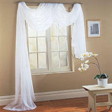 Max Sheer Window Scarf Valance Sheer Fabric Scarves for Wedding Party White