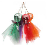 Max 1 Set Halloween Skull Hanging Decorations Haunted House Decor Green