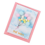 Max 1Pcs Creative Pompom Ball Balloon Paper Greeting Card for Wedding Birthday