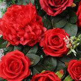 Max Artificial Flower Wall Wedding Venue Flower Pillar Main Road Decor Red