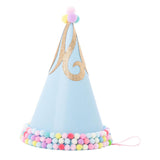 Max Shiny Hairball Birthday Party Hat with Pom pom Ball for Kid Adult Blue