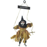 Max Broom Witch Ghost with Light and Creepy Sound Halloween Prop Decor Khaki
