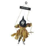 Max Broom Witch Ghost with Light and Creepy Sound Halloween Prop Decor Khaki
