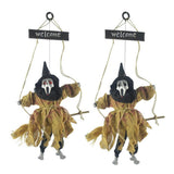 Max Broom Witch Ghost with Light and Creepy Sound Halloween Prop Decor Khaki