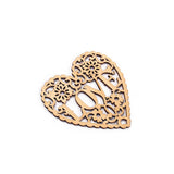 Maxbell 10Piece Plain Blank Hollow Heart Wooden Shaped Wood Pieces Hanging Tag Craft