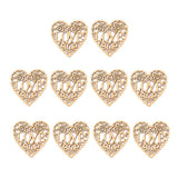 Maxbell 10Piece Plain Blank Hollow Heart Wooden Shaped Wood Pieces Hanging Tag Craft