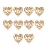 Maxbell 10Piece Plain Blank Hollow Heart Wooden Shaped Wood Pieces Hanging Tag Craft