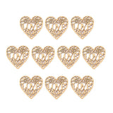 Maxbell 10Piece Plain Blank Hollow Heart Wooden Shaped Wood Pieces Hanging Tag Craft