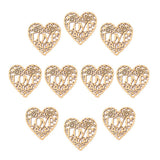 Maxbell 10Piece Plain Blank Hollow Heart Wooden Shaped Wood Pieces Hanging Tag Craft