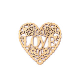 Maxbell 10Piece Plain Blank Hollow Heart Wooden Shaped Wood Pieces Hanging Tag Craft