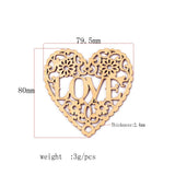 Maxbell 10Piece Plain Blank Hollow Heart Wooden Shaped Wood Pieces Hanging Tag Craft