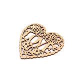 Maxbell 10Piece Plain Blank Hollow Heart Wooden Shaped Wood Pieces Hanging Tag Craft