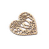 Maxbell 10Piece Plain Blank Hollow Heart Wooden Shaped Wood Pieces Hanging Tag Craft