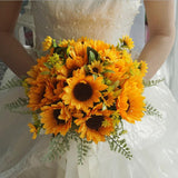 Max Sunflower Bouquet Wedding Bridal Holding Flowers Church Party Office Decor