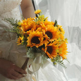Max Sunflower Bouquet Wedding Bridal Holding Flowers Church Party Office Decor