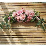 Max Artificial Flower Door Lintel Wreath Garland Window Door Decor Pink