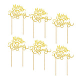 Max 6Pcs Cake Topper Merry Christmas Cupcake Toppers Picks Food Pick Sticks