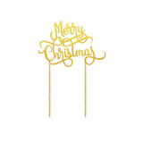 Max 6Pcs Cake Topper Merry Christmas Cupcake Toppers Picks Food Pick Sticks