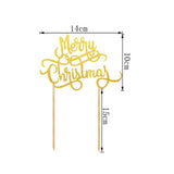 Max 6Pcs Cake Topper Merry Christmas Cupcake Toppers Picks Food Pick Sticks