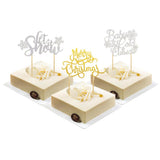 Max 6 Christmas Cake Topper Picks Photo Christmas Party Supplies Cake Decoration