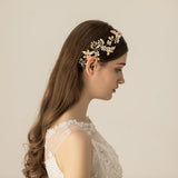 Max Elegant Bridal Pearls Beads Crown Headband Party Flower Hair Band Headwear
