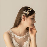 Max Elegant Bridal Pearls Beads Crown Headband Party Flower Hair Band Headwear