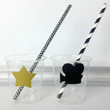Max 12x Glitter Movie Theme Mini Stickers Decal Cards Making Favor Decor 38mm