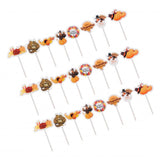 Max 24pcs Thanksgiving Cupcake Toppers Paper Cake Picks Food Decor Christmas