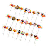 Max 24pcs Thanksgiving Cupcake Toppers Paper Cake Picks Food Decor Christmas