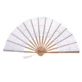 Max Chinese Style Folding Fan Umbrella Set Retro Wedding Decoration white