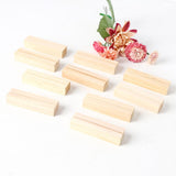 Max 10Pcs Rustic Natural Wood Place Card Holder Message Memo Wedding Decoration