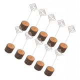 Max 10Pack Rustic Card Holders Table Number Stands Wooden Base Memo Note Clip