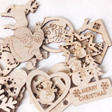 Max 15 Pieces Assorted Wooden Christmas Tree Hanging Decoration Xmas Ornaments