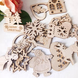 Max 15 Pieces Assorted Wooden Christmas Tree Hanging Decoration Xmas Ornaments