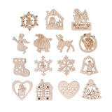 Max 15 Pieces Assorted Wooden Christmas Tree Hanging Decoration Xmas Ornaments