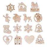 Max 15 Pieces Assorted Wooden Christmas Tree Hanging Decoration Xmas Ornaments