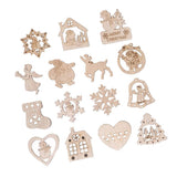 Max 15 Pieces Assorted Wooden Christmas Tree Hanging Decoration Xmas Ornaments