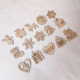 Max 15 Pieces Assorted Wooden Christmas Tree Hanging Decoration Xmas Ornaments