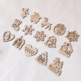 Max 15 Pieces Assorted Wooden Christmas Tree Hanging Decoration Xmas Ornaments
